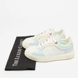 Pre Owned Louis Vuitton Multicolor Monogram Leather Time Out Lace Up Sneakers Size 37