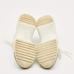 Pre Owned Louis Vuitton White/Brown Mesh and Monogram Canvas Archlight Sneakers Size 36.5
