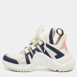 Pre Owned Louis Vuitton Multicolor Leather and Mesh Archlight Lace Up Sneakers Size 37.5