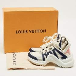 Pre Owned Louis Vuitton Multicolor Leather and Mesh Archlight Lace Up Sneakers Size 37.5