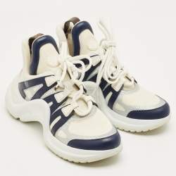Pre Owned Louis Vuitton Multicolor Leather and Mesh Archlight Lace Up Sneakers Size 37.5
