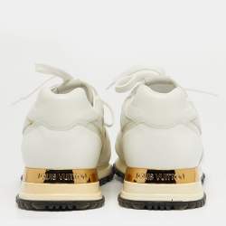 Pre Owned حذاء رياضي لويس فيتون أبيض جلد وجلد سويدي رباط مقاس 39.5