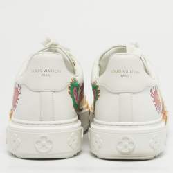 Pre Owned Louis Vuitton x Yayoi Kusama White Leather Time Out Sneakers Size 38