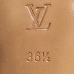 Pre Owned صندل سترابي لوي فيتون بمقدمة مفتوحة جلد لامع أصفر مقاس 36.5