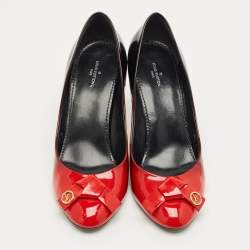 Pre Owned Louis Vuitton Ombre Black/Red Patent Leather Fiance Pumps Size 39