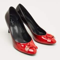 Pre Owned Louis Vuitton Ombre Black/Red Patent Leather Fiance Pumps Size 39