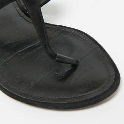 مملوكة مسبقًا Louis Vuitton Size 38 Black Suede Thong Flat Sandals