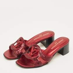 Pre Owned صندل لويس فويتون إيزولا جلد أحمر وترتر مقاس 38