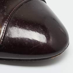 Pre Owned حذاء باليرينا فلات لوي فيتون سلوُن جلد لامع عنابي مقاس 37.5