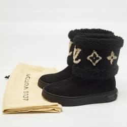 مملوكة مسبقًا Louis Vuitton Snowdrop Size 39 Black Suede Snow Boots