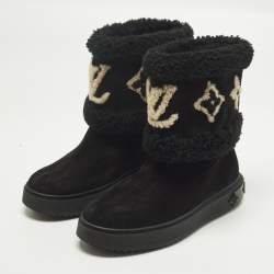 مملوكة مسبقًا Louis Vuitton Snowdrop Size 39 Black Suede Snow Boots