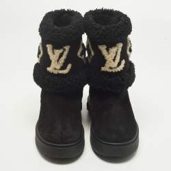 مملوكة مسبقًا Louis Vuitton Snowdrop Size 39 Black Suede Snow Boots