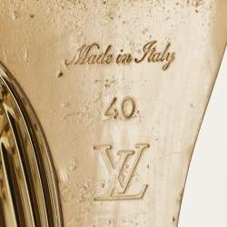 Pre Owned صندل لويس فيتون كعب روكي جلد ذهبي مقاس 40