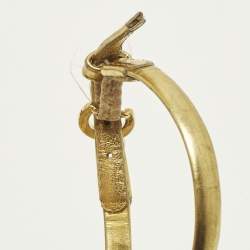 Pre Owned صندل لويس فيتون كعب روكي جلد ذهبي مقاس 40