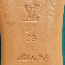 Pre Owned حذاء باليرينا فلات لوي فيتون ديبي بو جلد برغندي لامع مقاس 38