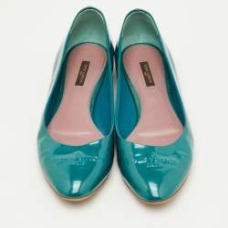 Pre Owned حذاء باليرينا فلات لوي فيتون ديبي بو جلد برغندي لامع مقاس 38