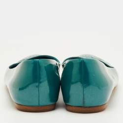 Pre Owned حذاء باليرينا فلات لوي فيتون ديبي بو جلد برغندي لامع مقاس 38