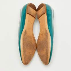 Pre Owned حذاء باليرينا فلات لوي فيتون ديبي بو جلد برغندي لامع مقاس 38