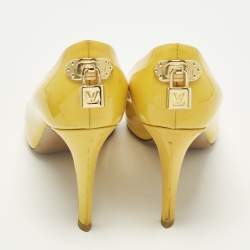 Pre Owned حذاء كعب عالي لوي فيتون "او ريالي !" جلد لامع أصفر مقاس 38