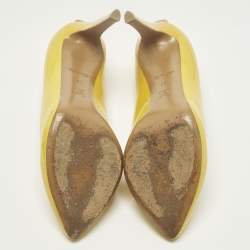 Pre Owned حذاء كعب عالي لوي فيتون "او ريالي !" جلد لامع أصفر مقاس 38