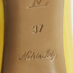 Pre Owned حذاء كعب عالي لوي فيتون "او ريالي !" جلد لامع أصفر مقاس 38