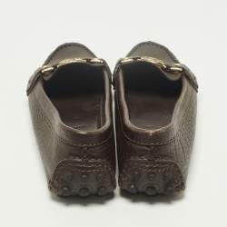 مملوكة مسبقًا حذاء لوفرز أوكسفورد لوي فيتون جلد بني داكن مقاس 37.5