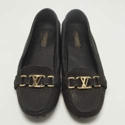 Pre Owned حذاء لوفرز أوكسفورد لوي فيتون جلد إيبي أسود مقاس 40