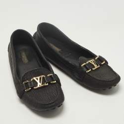 Pre Owned حذاء لوفرز أوكسفورد لوي فيتون جلد إيبي أسود مقاس 40