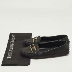 Pre Owned حذاء لوفرز أوكسفورد لوي فيتون جلد إيبي أسود مقاس 40