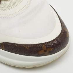 Pre Owned Louis Vuitton Archlight Size 40 White/Brown Leather and Mesh Low Top Sneakers