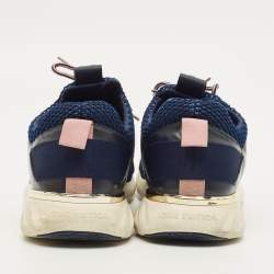 مملوكة مسبقًا Louis Vuitton Run Away Size 39 Blue/Black Leather and Monogram Mesh Low Top Sneakers