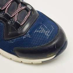 مملوكة مسبقًا Louis Vuitton Run Away Size 39 Blue/Black Leather and Monogram Mesh Low Top Sneakers