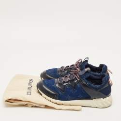 مملوكة مسبقًا Louis Vuitton Run Away Size 39 Blue/Black Leather and Monogram Mesh Low Top Sneakers