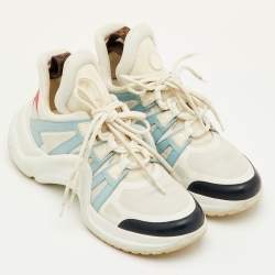 Pre Owned Louis Vuitton Archlight Size 40 Multicolor Fabric and Leather Lace Up Sneakers