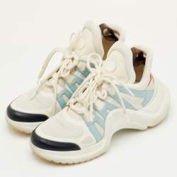 Pre Owned Louis Vuitton Archlight Size 40 Multicolor Fabric and Leather Lace Up Sneakers