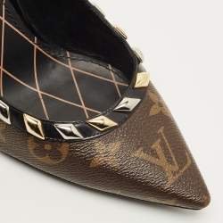 Pre Owned Louis Vuitton Size 39 Brown/Black Monogram Canvas and Leather Eldorado Pumps