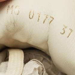 Pre Owned حذاء رياضي لويس فيتون كيوتو جلد أبيض وقماش مونوغرام معكوس مقاس 37