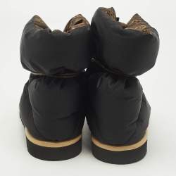 مملوكة مسبقًا حذاء بوت كاحل لوي فيتون مريح وسادة نايلون أسود نقش م�ونوجرام مقاس 38