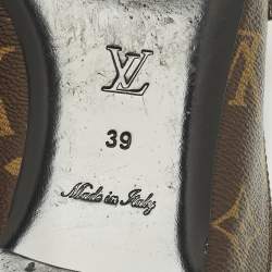 Pre Owned Louis Vuitton Upper Case Size 39 Monogram Canvas Flat Mules