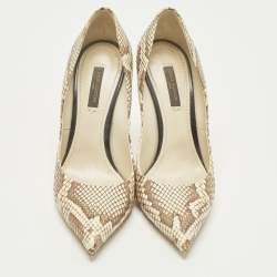 مملوكة مسبقًا Louis Vuitton Eyeline Size 37 Brown Snakeskin Leather Pumps