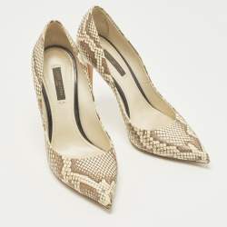 مملوكة مسبقًا Louis Vuitton Eyeline Size 37 Brown Snakeskin Leather Pumps