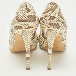 مملوكة مسبقًا Louis Vuitton Eyeline Size 37 Brown Snakeskin Leather Pumps