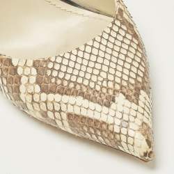 مملوكة مسبقًا Louis Vuitton Eyeline Size 37 Brown Snakeskin Leather Pumps