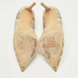 مملوكة مسبقًا Louis Vuitton Eyeline Size 37 Brown Snakeskin Leather Pumps