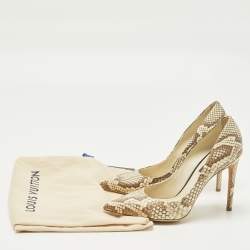 ممل�وكة مسبقًا Louis Vuitton Eyeline Size 37 Brown Snakeskin Leather Pumps