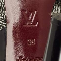 Pre Owned Louis Vuitton Size 36 Black/White Leather and Tweed Slingback Pumps