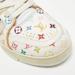 مملوكة مسبقًا Louis Vuitton LV Trainer Size 37.5 Multicolor Monogram Leather Lace Up Sneakers
