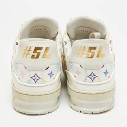 مملوكة مسبقًا Louis Vuitton LV Trainer Size 37.5 Multicolor Monogram Leather Lace Up Sneakers