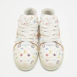 مملوكة مسبقًا Louis Vuitton LV Trainer Size 37.5 Multicolor Monogram Leather Lace Up Sneakers