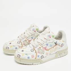 مملوكة مسبقًا Louis Vuitton LV Trainer Size 37.5 Multicolor Monogram Leather Lace Up Sneakers